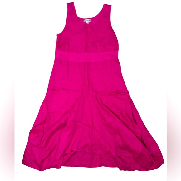 Neiman Marcus Hot Pink Linen Blend Sleeveless Fit & Flare Dress Size Small - Picture 4 of 8